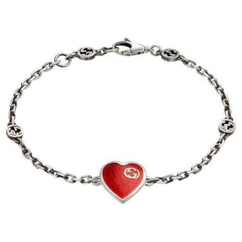 bracciale cuore gucci|bracciale gucci argento.